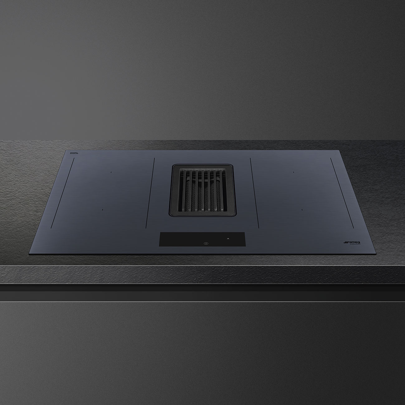 Bếp từ tích hợp hút mùi Smeg HOBD182DG - Línea Neptune Grey 80cm - EVO Slider