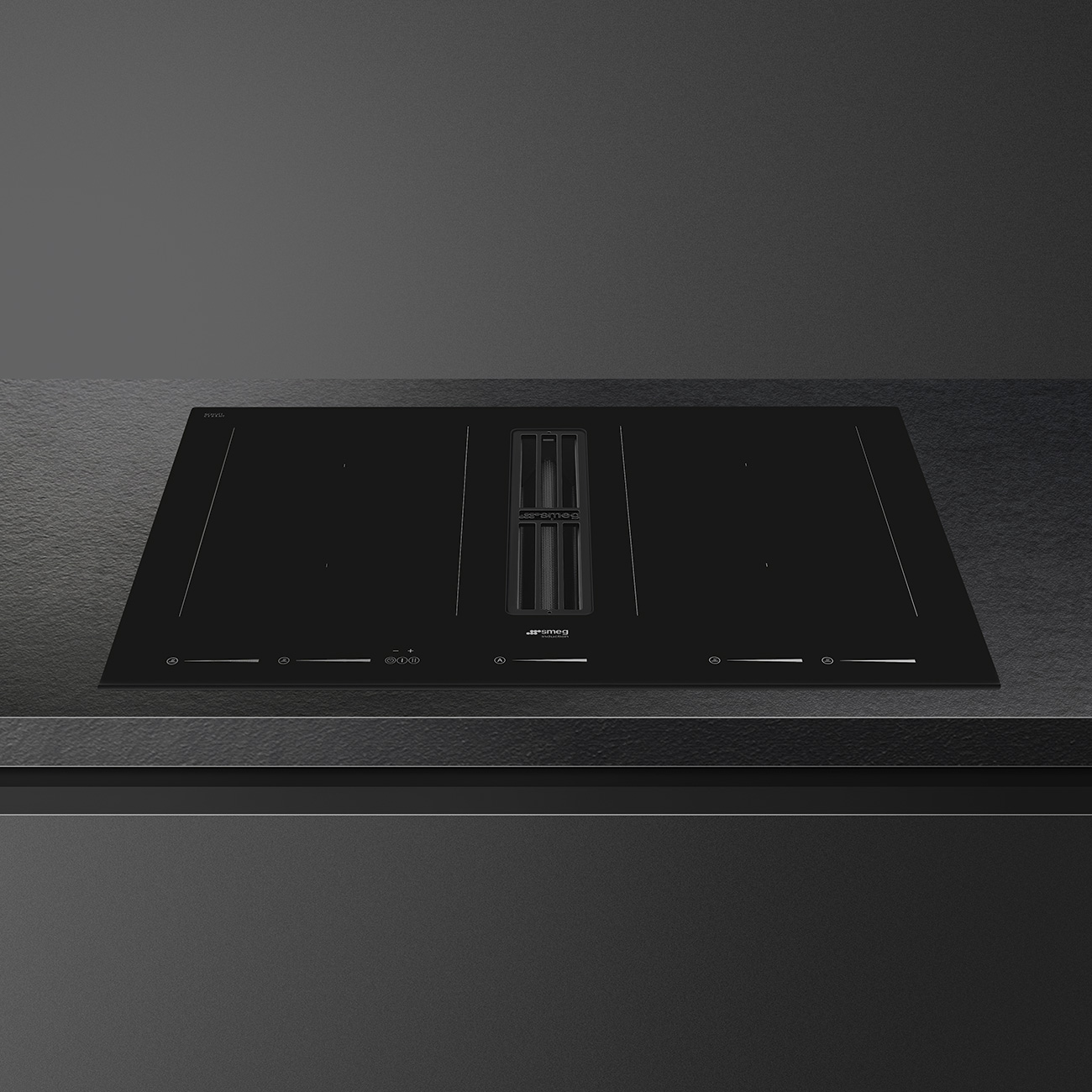 Bếp từ tích hợp hút mùi Smeg HOBD682D2 - 83cm - 4 vùng Multizona