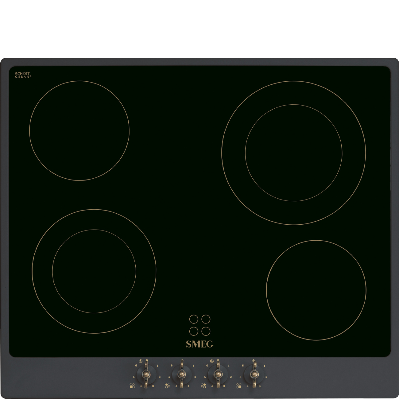 Bếp điện Smeg P864AO - Colonial Antracita 60cm - Mandos xoay