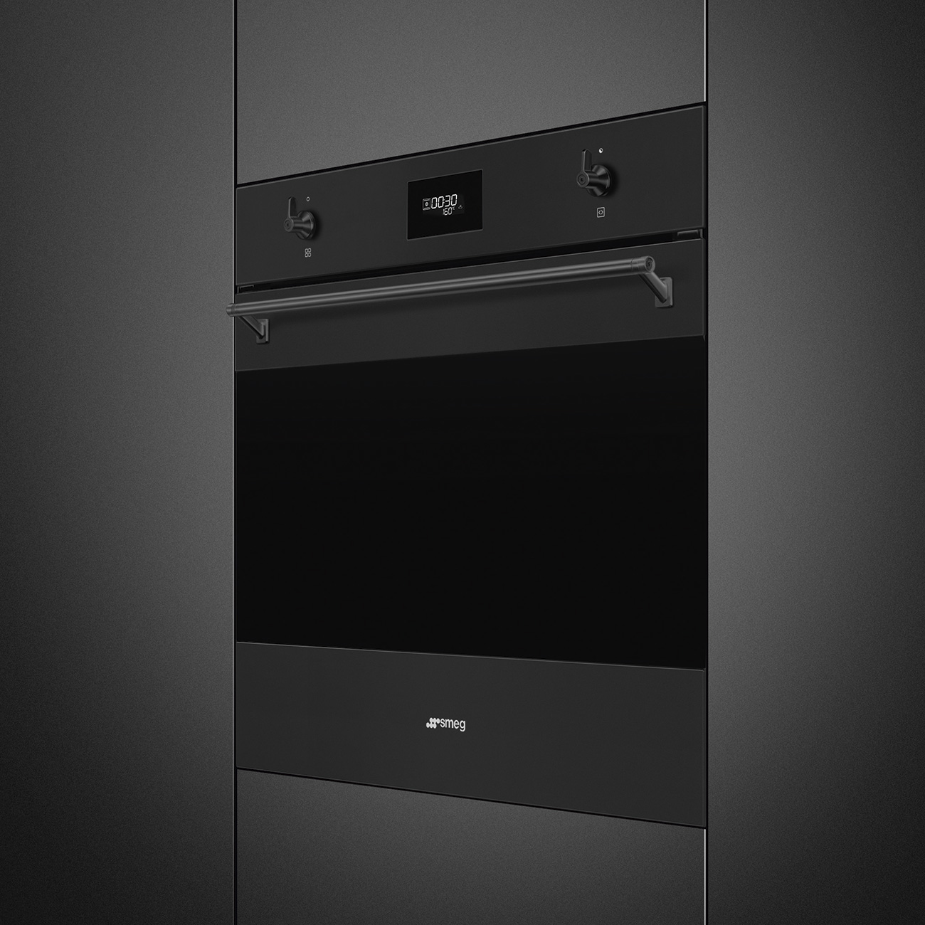 Lò nướng Smeg SF6301TN - Termoventilado - 60cm - Cổ Điển Đen Mờ