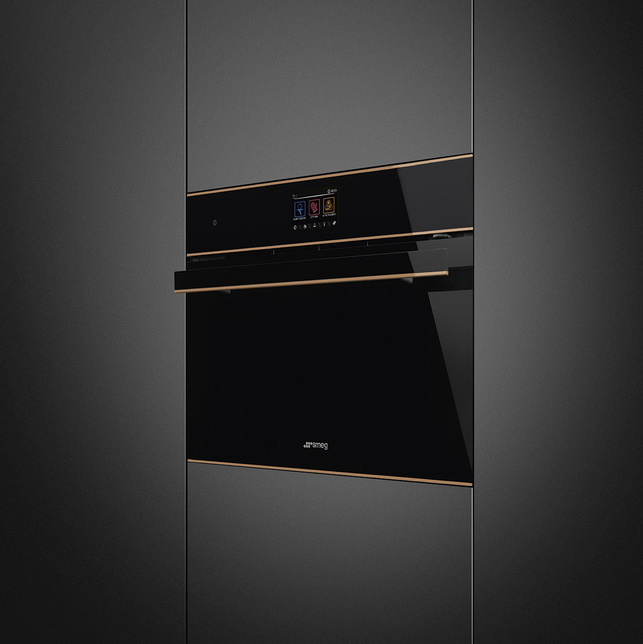 Lò nướng kết hợp vi sóng Smeg SO4604M2PNR - Galileo Speedwave - Compacto 45cm - Dolce Stil Novo