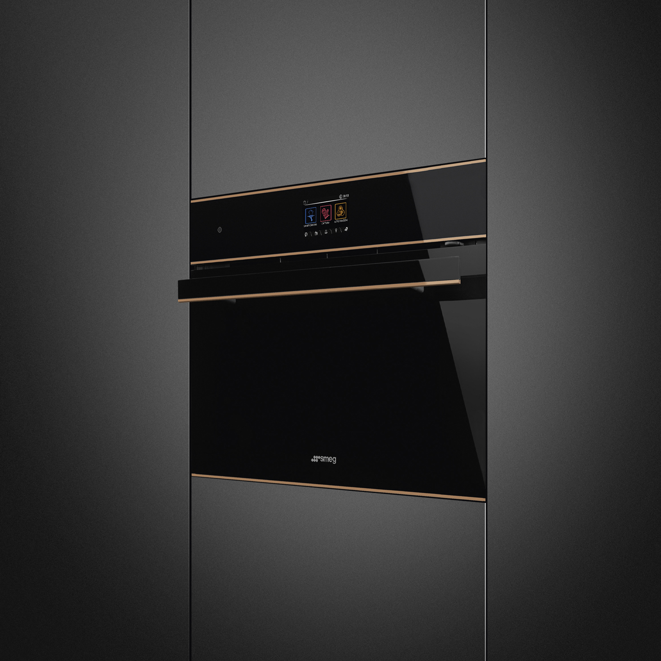 Lò nướng kèm hấp Smeg SO4604S4PNR - Galileo Steam100 Pro - Compacto 45cm - Dolce Stil Novo